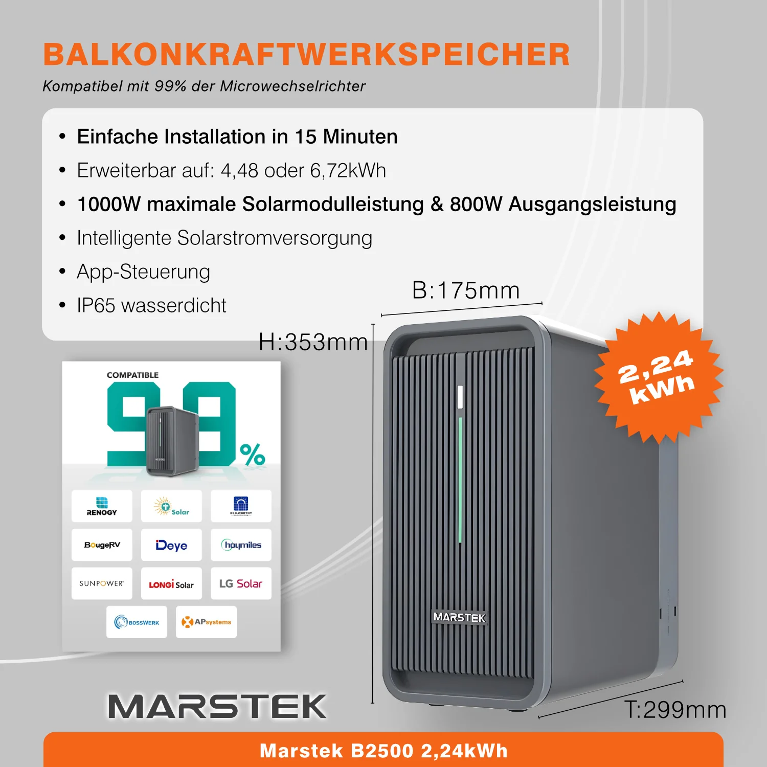 1000W Balkonkraftwerk mit 800W Wechselrichter (Speicher optional) - Image 14