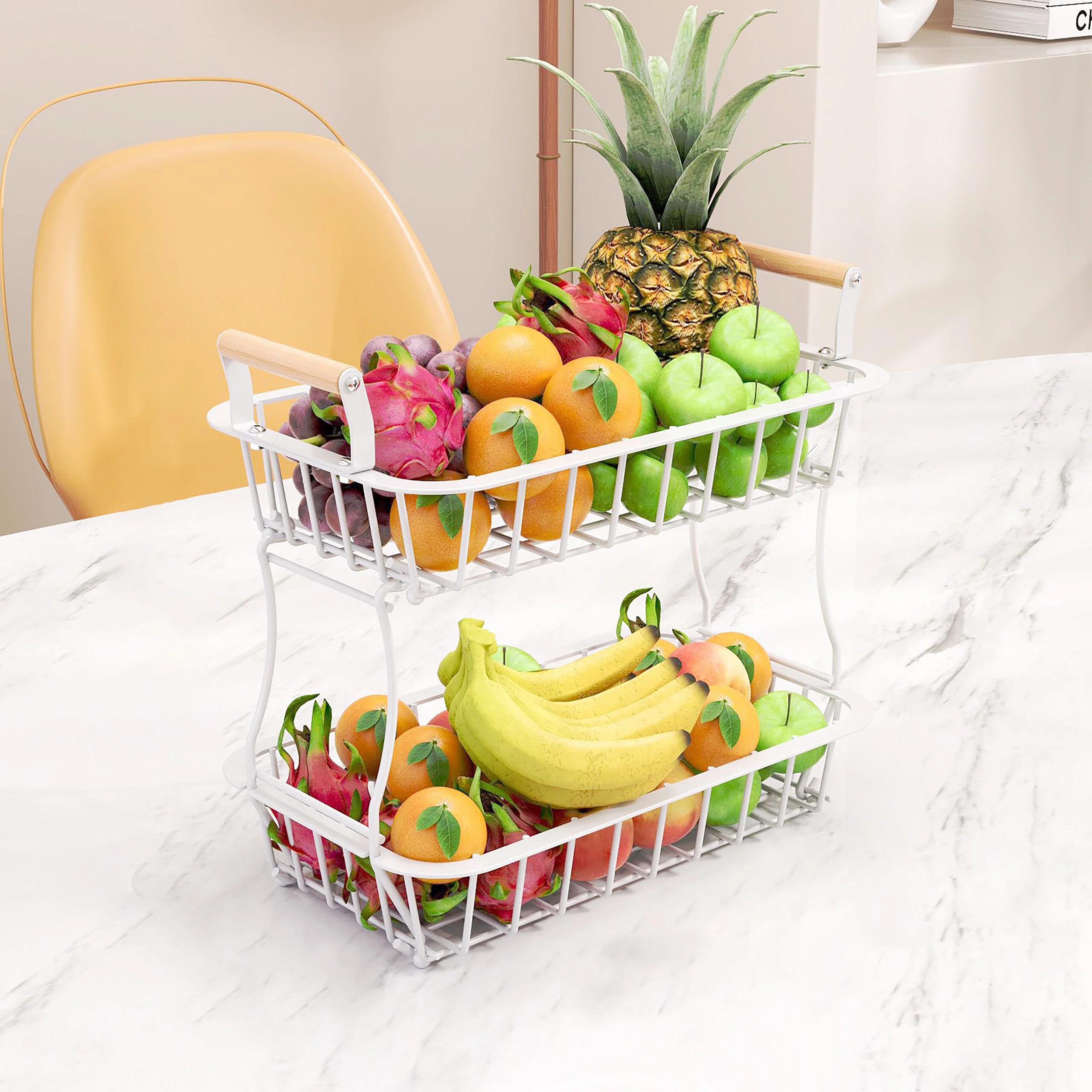 2-stöckiger Obstkorb mit Griffen - Image 8