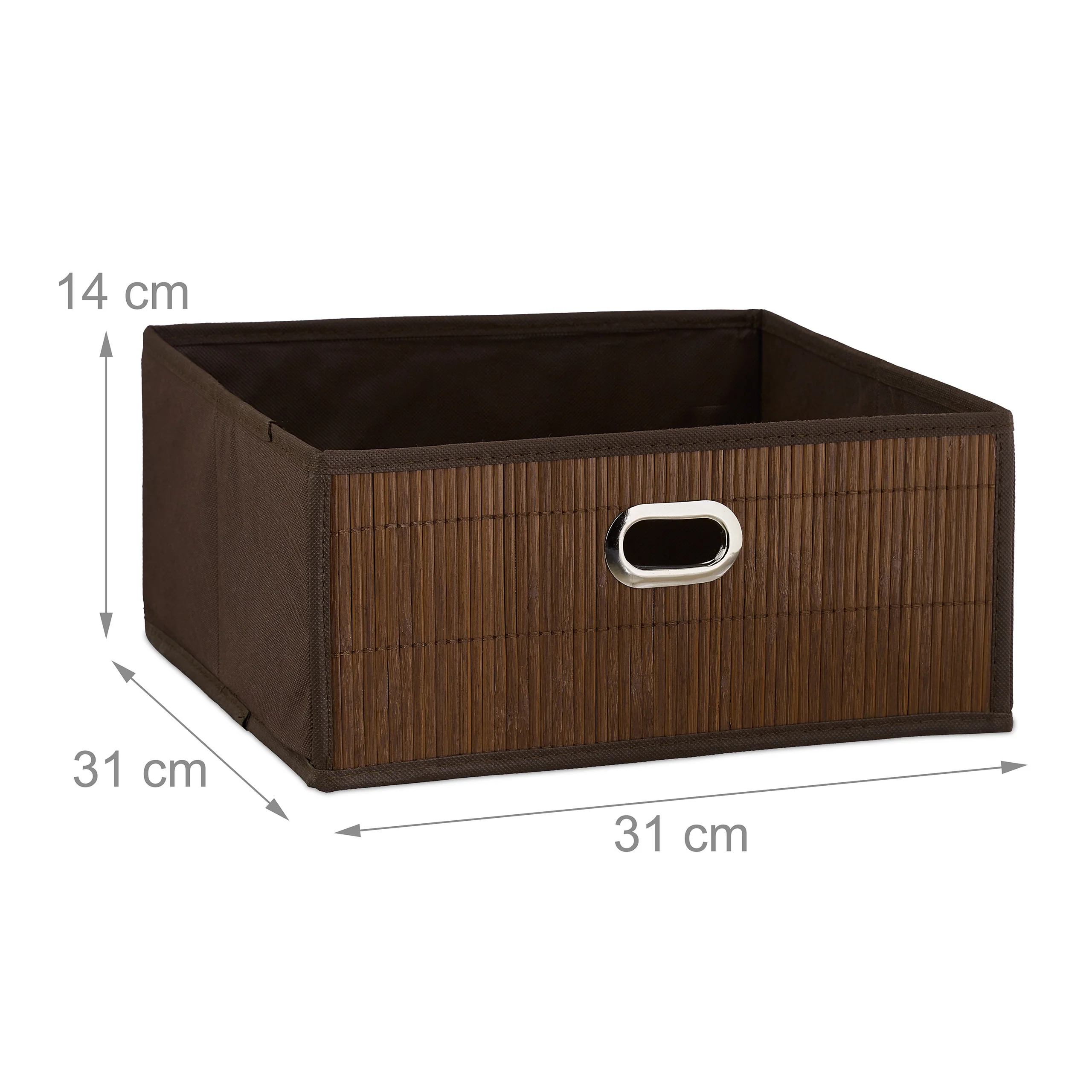 2 x Aufbewahrungskorb Bambus flach braun - Image 24