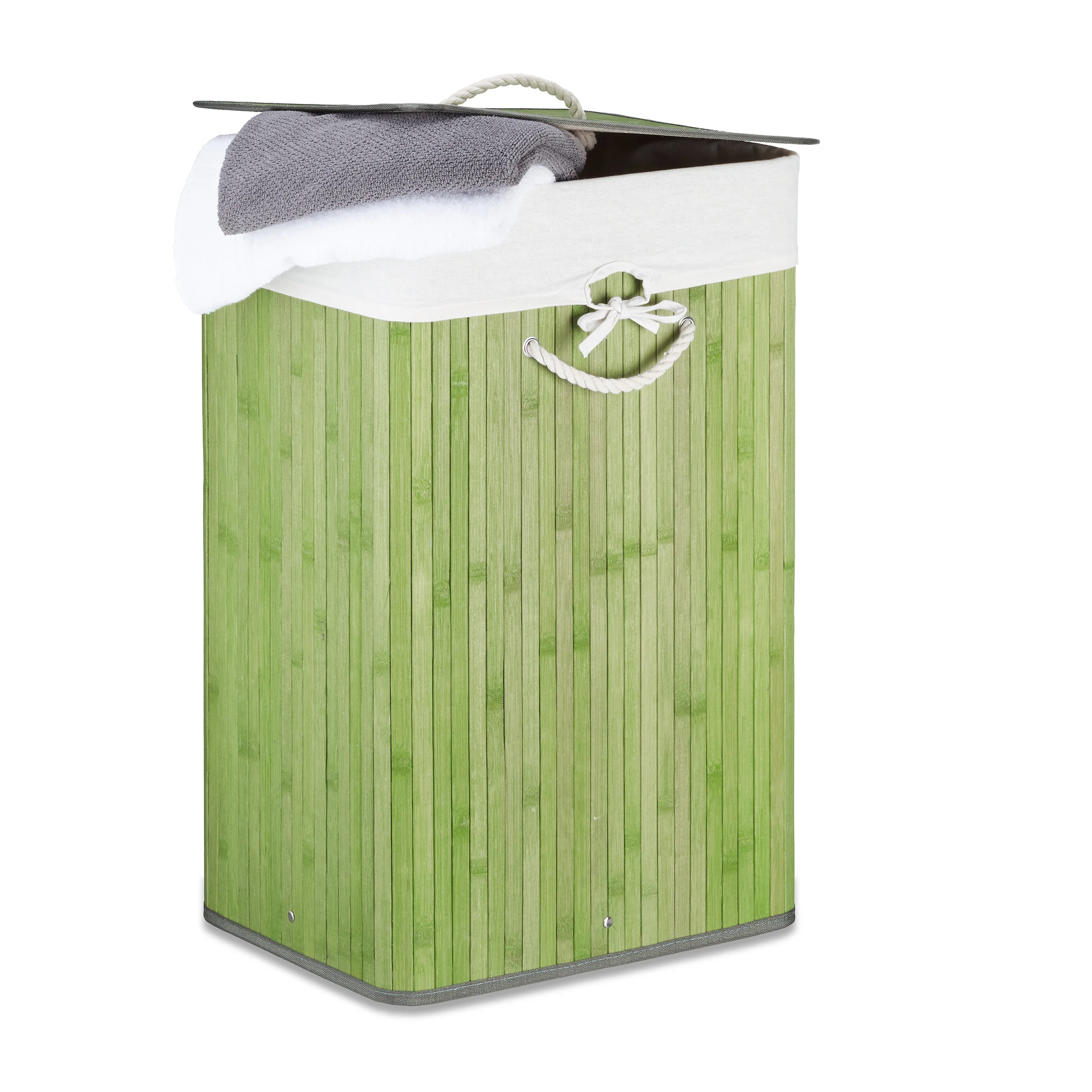 2 x Wäschekorb Bambus eckig weiß - Image 10