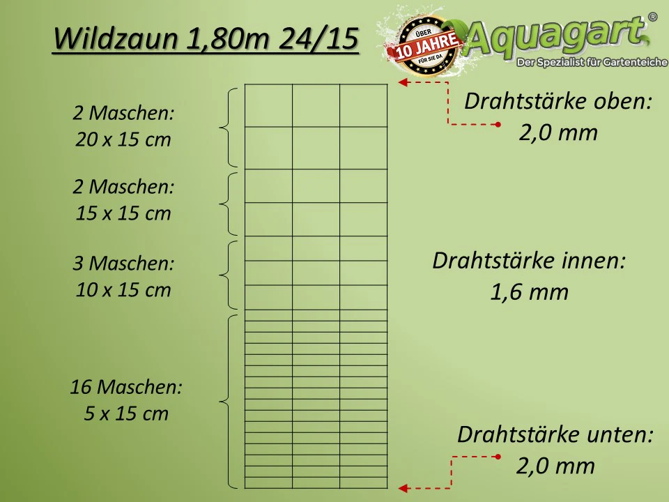 Wildzaun Forstzaun Weidezaun 180/24/15+ Z-Profil Zaunpfosten 2,3m lang - Image 47