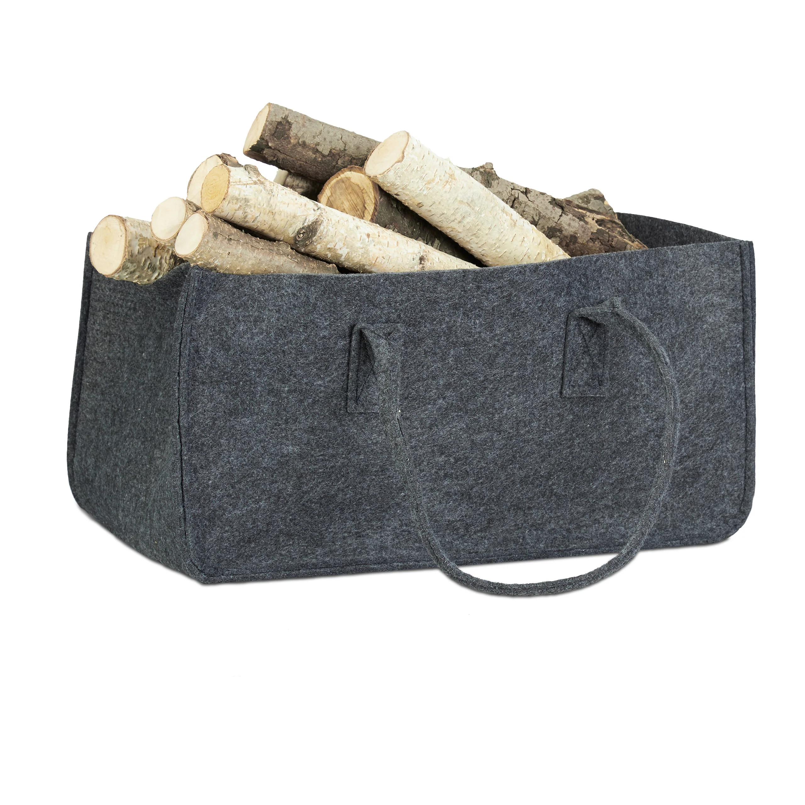 4x Kaminholztasche aus Filz, grau - Image 5