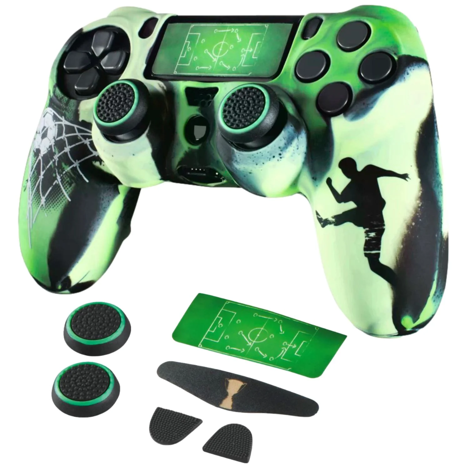 7in1 Set Schutzhülle Skin Soccer für PS4 Controller