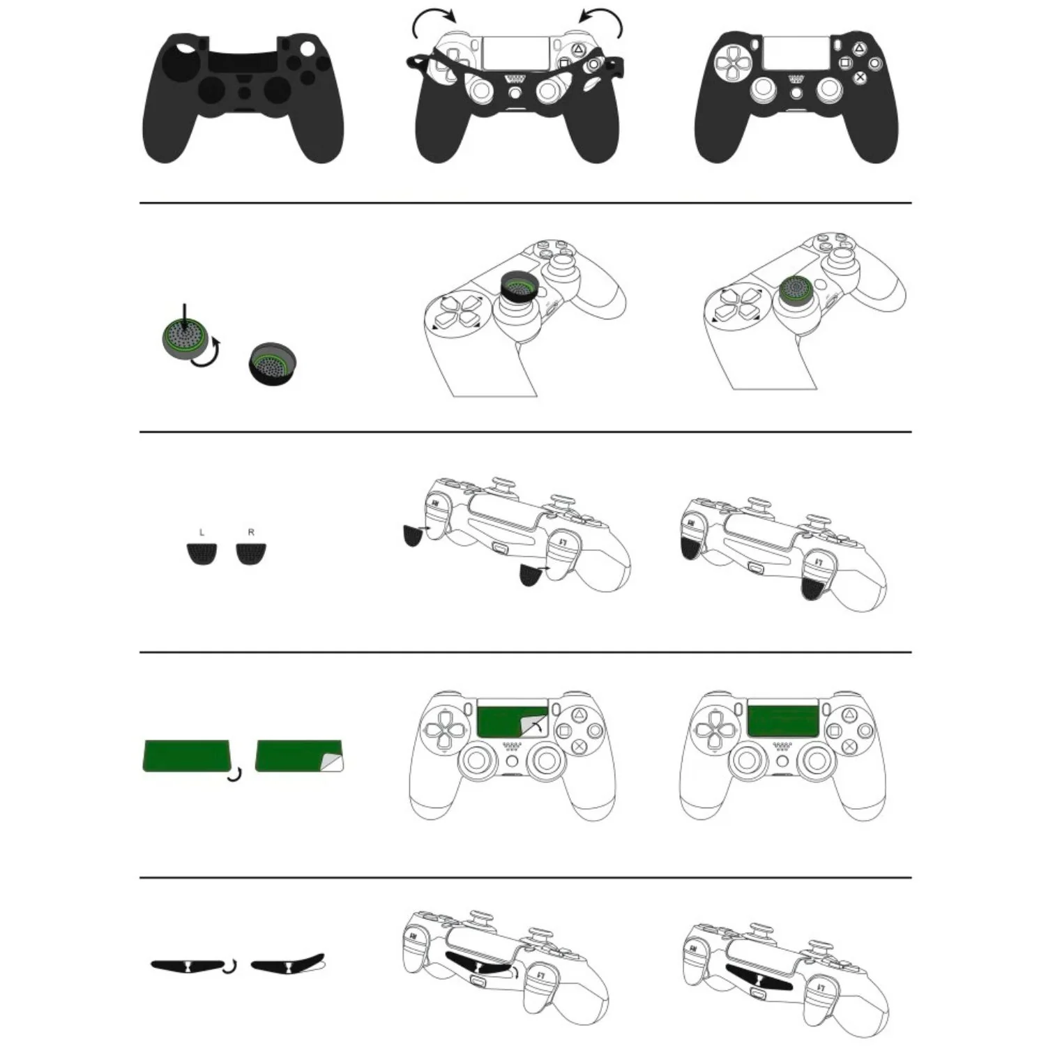 7in1 Set Schutzhülle Skin Soccer für PS4 Controller - Image 3