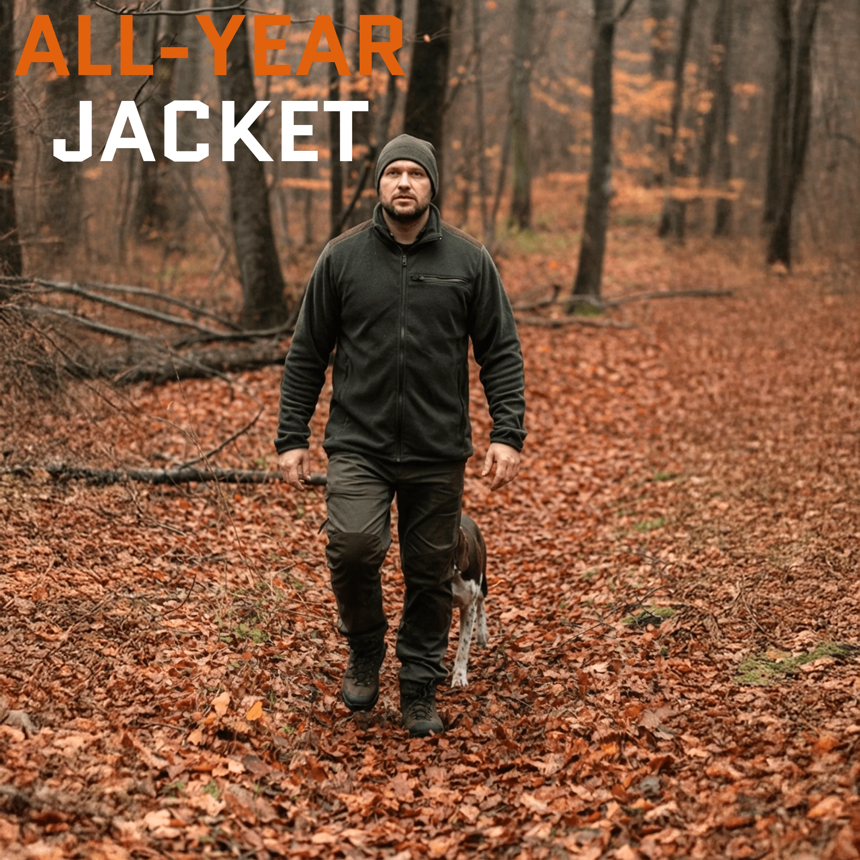 ACE Schakal Jäger-Fleecejacke für Herren - Outdoor-Jacke aus Fleece für Männer - Oliv - Image 6