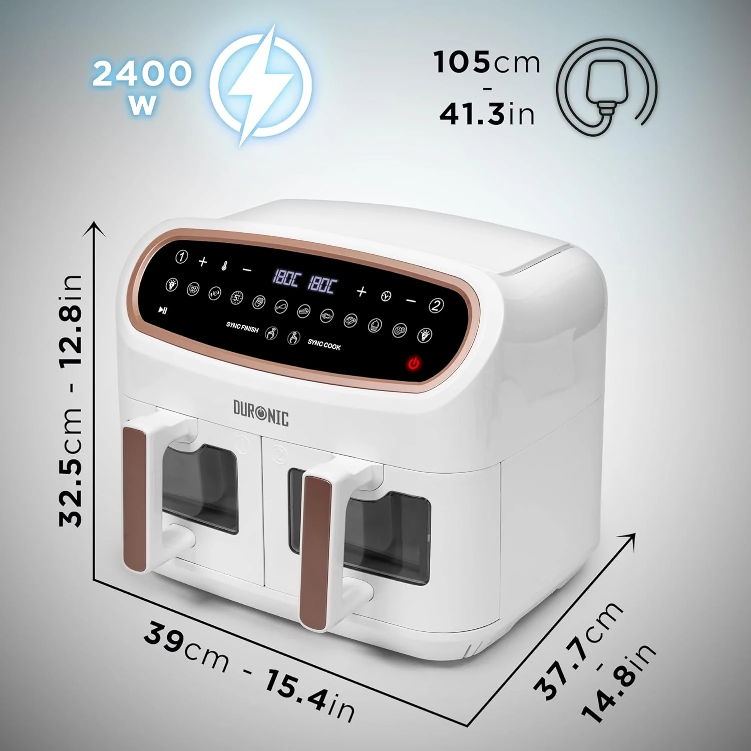 AF34 WG Air Fryer | Doppelfritteuse | 10 Programme - Image 3