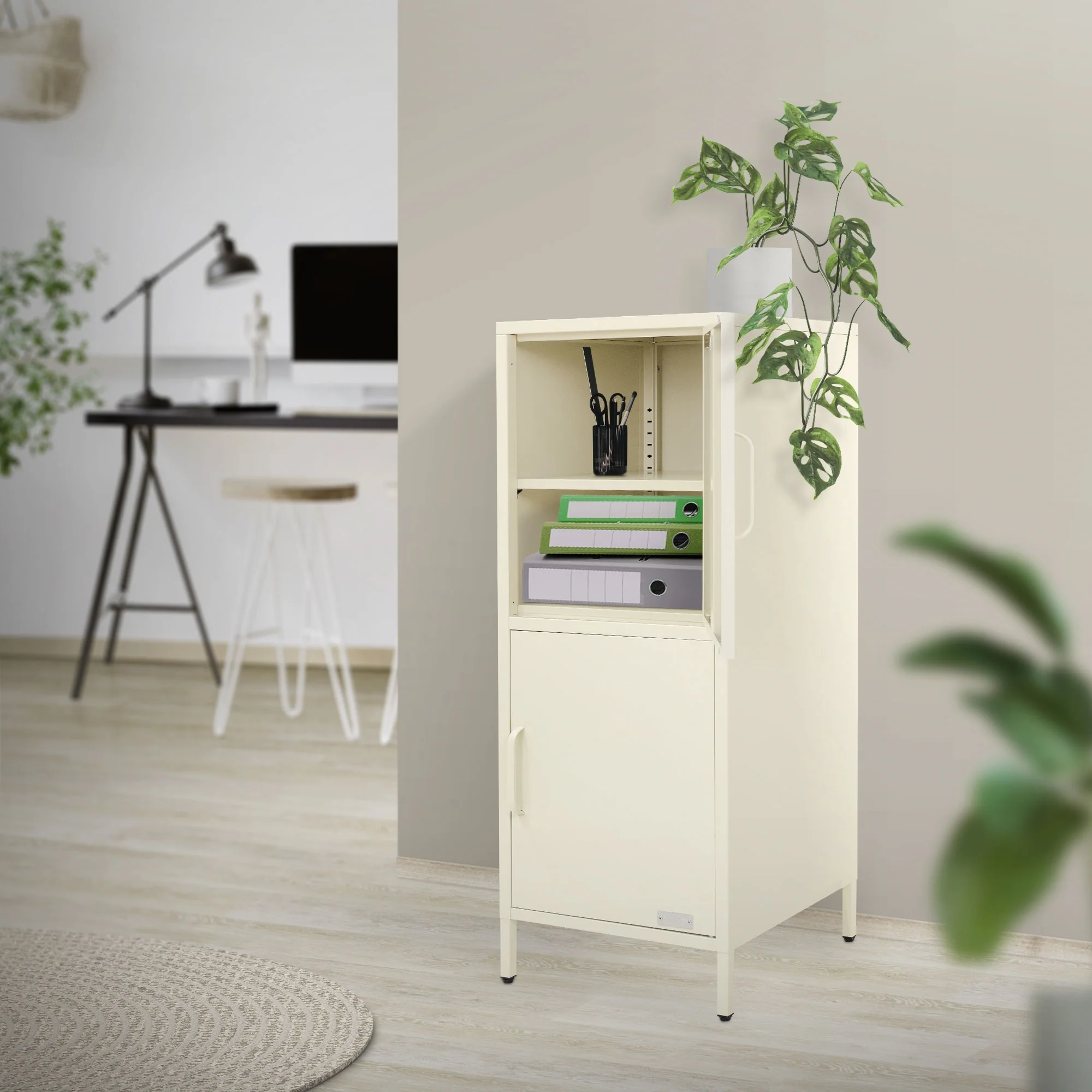 Aktenschrank aus Stahl 40x101,5x40 cm mit 2 Türen und verstellbaren Regalböden - Image 10