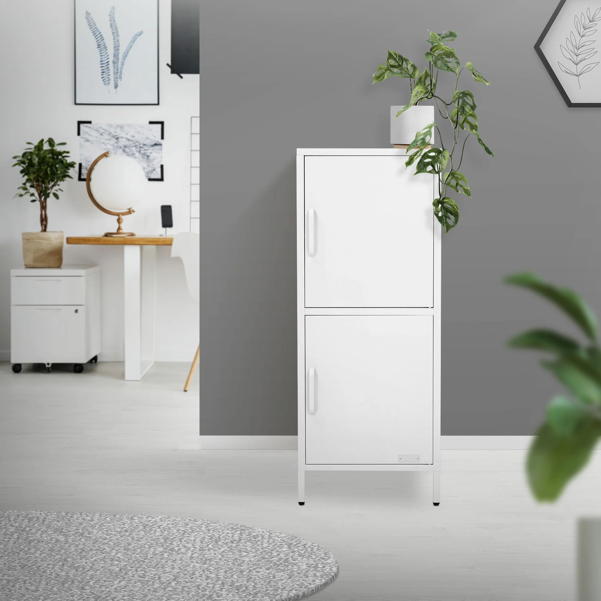 Aktenschrank aus Stahl 40x101,5x40 cm mit 2 Türen und verstellbaren Regalböden - Image 11
