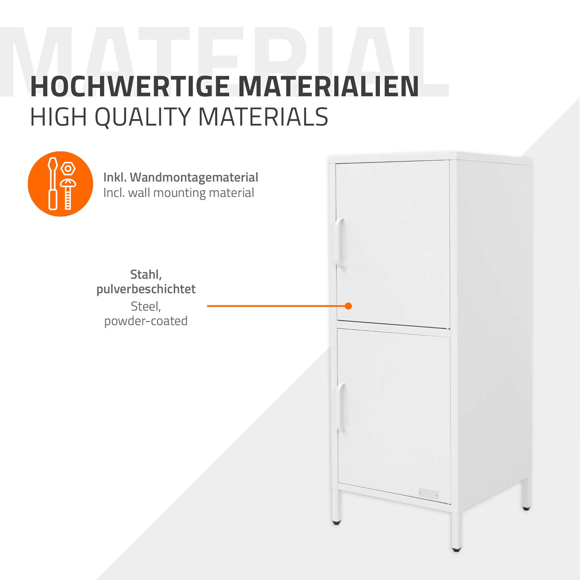 Aktenschrank aus Stahl 40x101,5x40 cm mit 2 Türen und verstellbaren Regalböden - Image 15