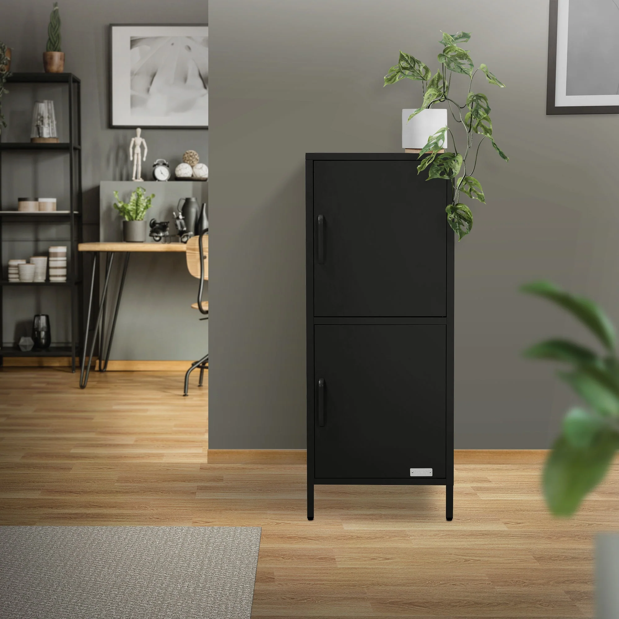 Aktenschrank aus Stahl 40x101,5x40 cm mit 2 Türen und verstellbaren Regalböden - Image 18