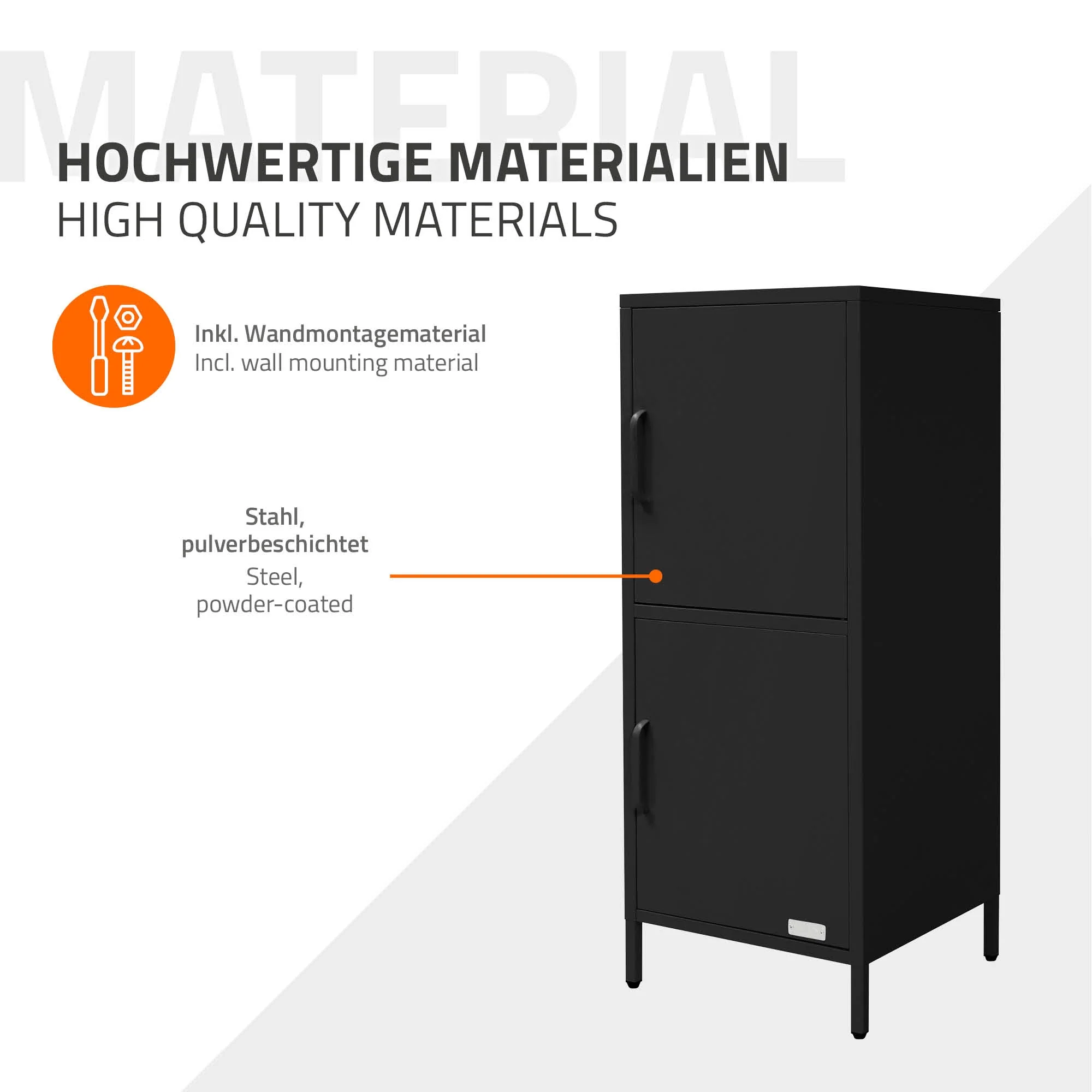 Aktenschrank aus Stahl 40x101,5x40 cm mit 2 Türen und verstellbaren Regalböden - Image 22