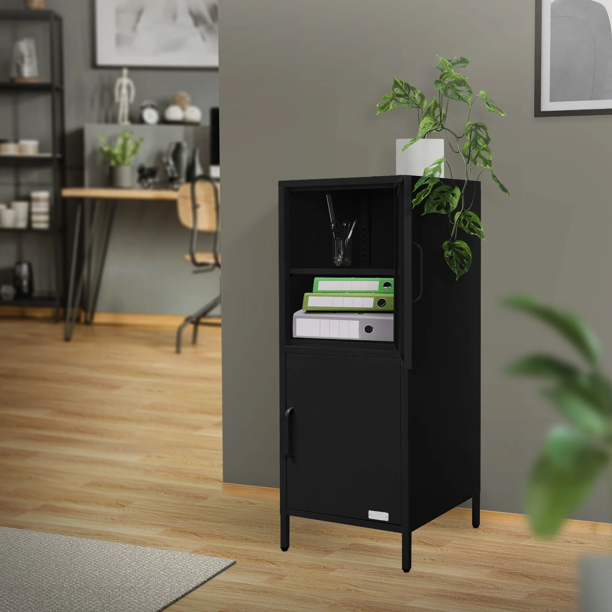 Aktenschrank aus Stahl 40x101,5x40 cm mit 2 Türen und verstellbaren Regalböden - Image 24