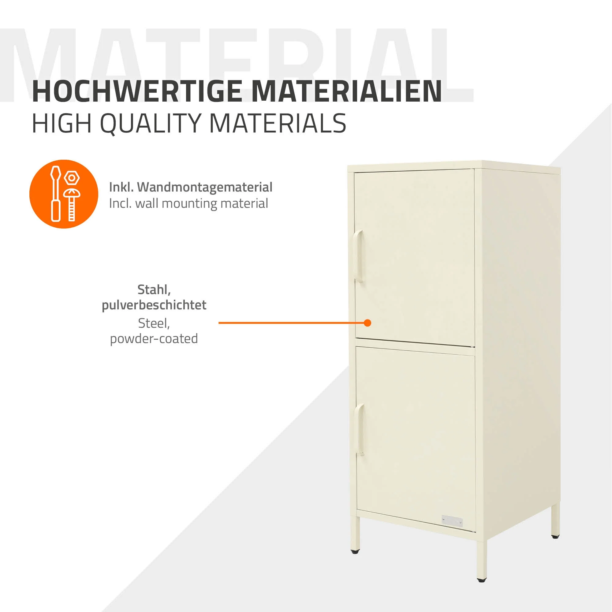 Aktenschrank aus Stahl 40x101,5x40 cm mit 2 Türen und verstellbaren Regalböden - Image 8