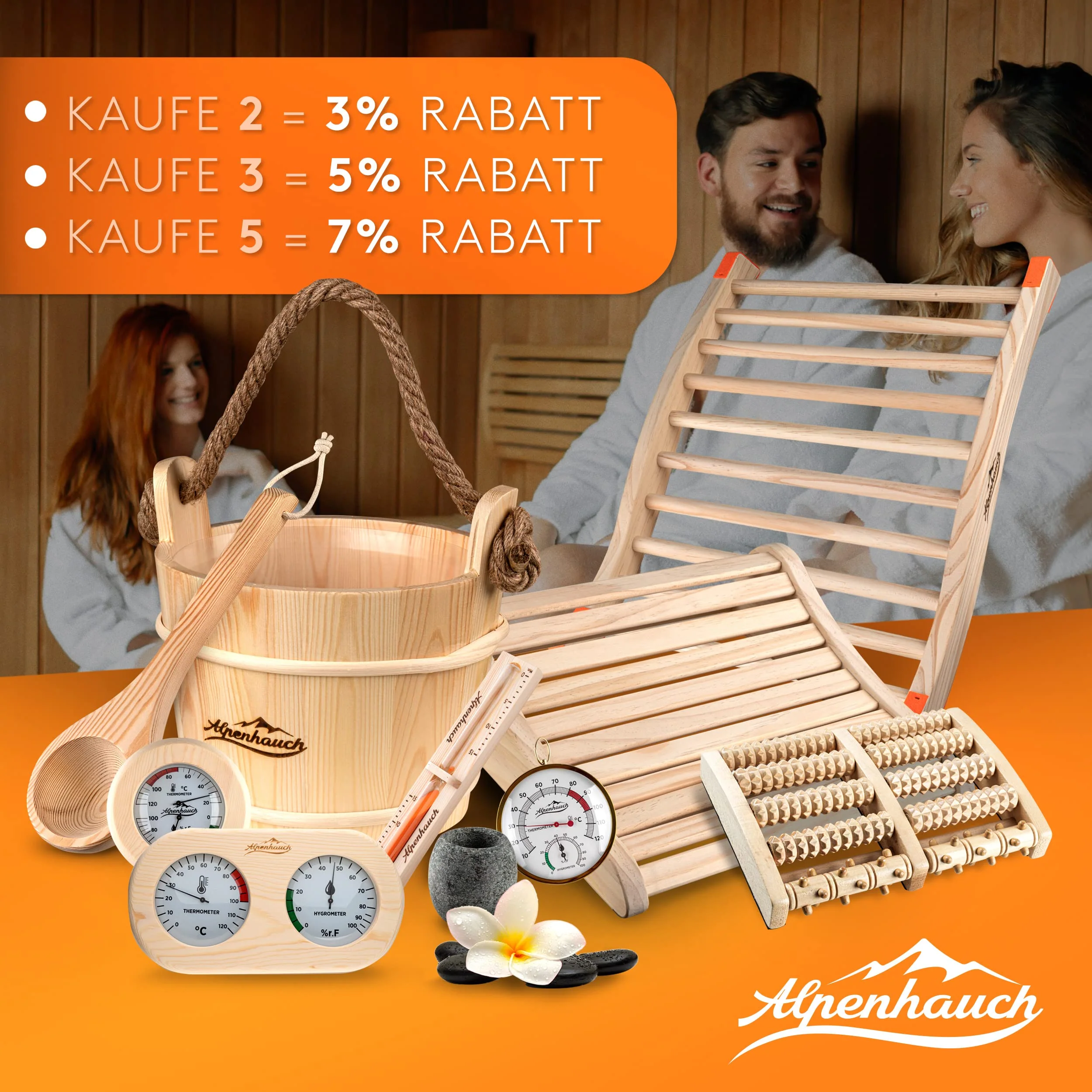 ALPENHAUCH Sauna Thermometer Hygrometer Holz [2in1 Funktion] - Besonders präzises - Image 6
