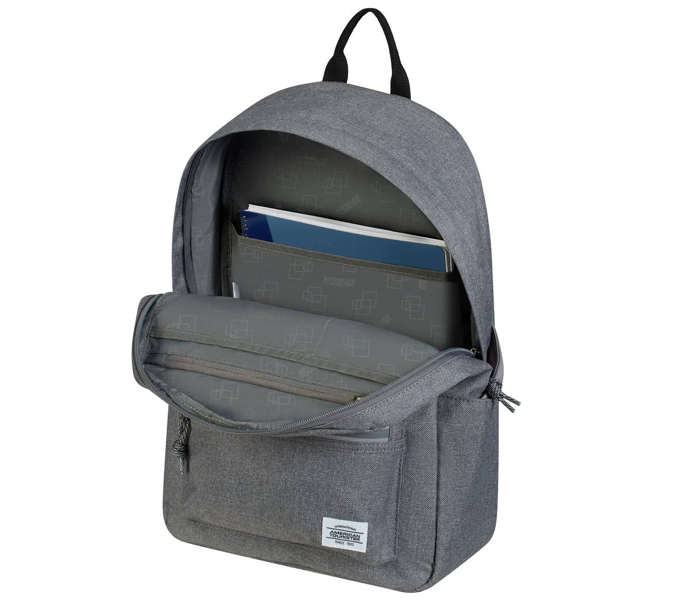 American Tourister Brightup Backpack Zip Rucksack 150956 grey melange - Image 7