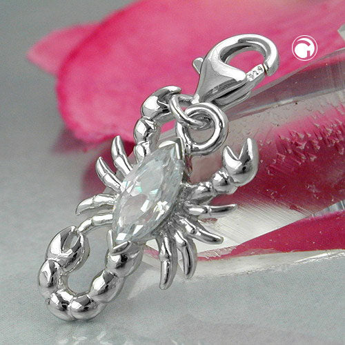 Anhänger Charm 19x11mm Skorpion Zirkonia rhodiniert Silber 925 - Image 2