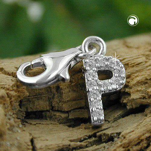 Anhänger, Charm Buchstabe P, Silber 925