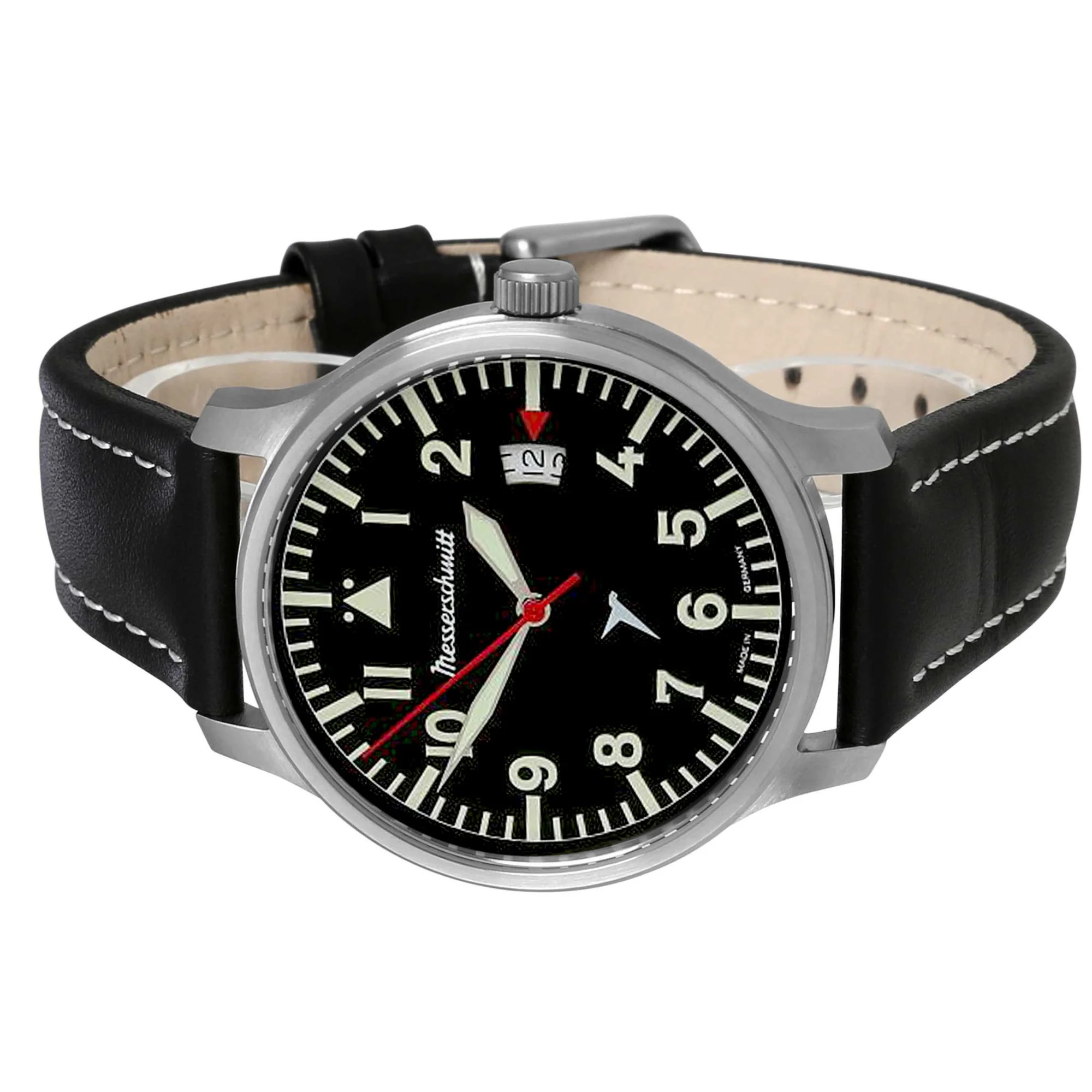 Aristo Herren Messerschmitt Uhr Fliegeruhr ME-6335L Leder - Image 2