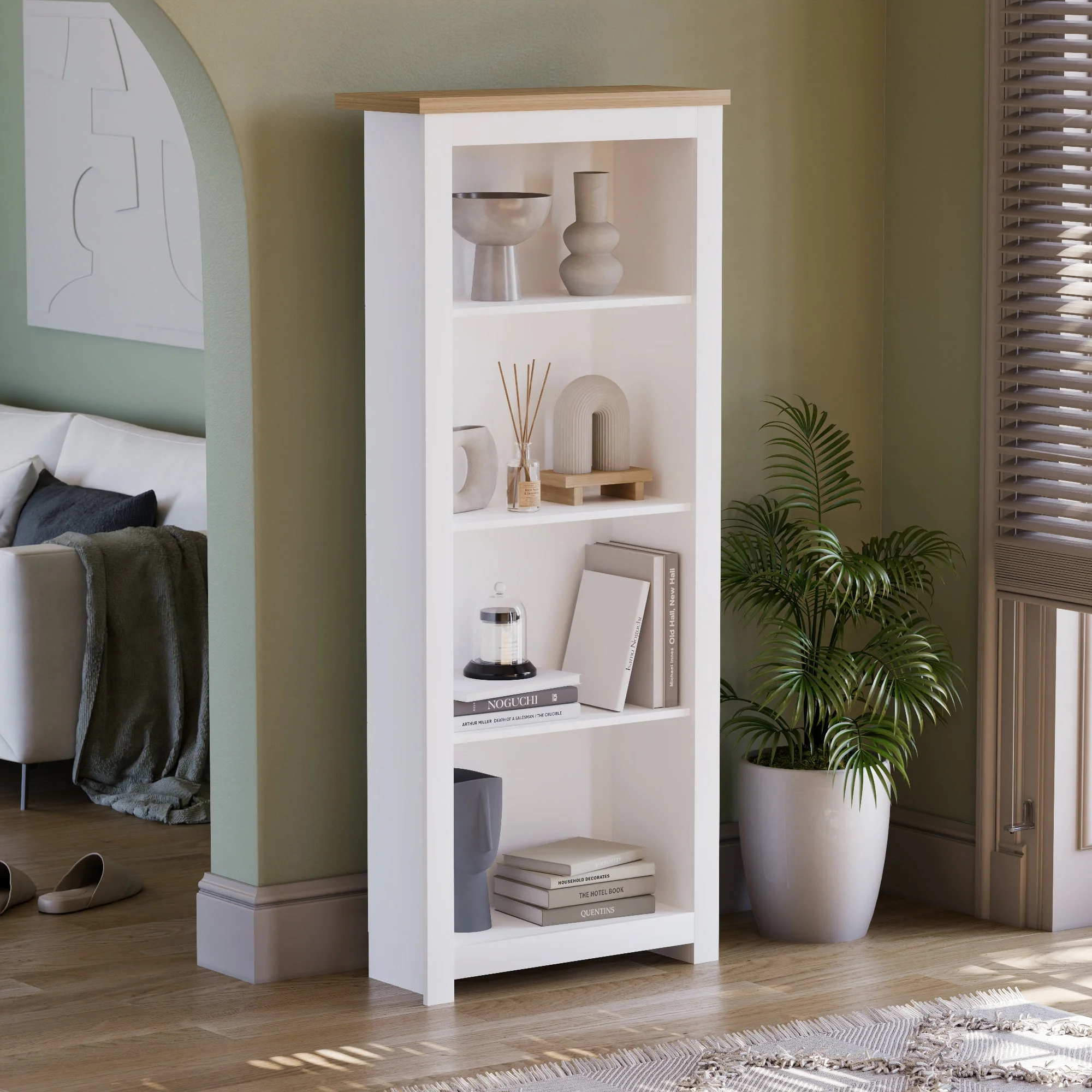 Arlington Graues 4-stufiges Bücherregal – Modernes Regal mit Ablagefächern - Image 2