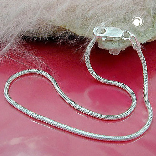 Armband 1,3mm Schlange rund Silber 925 19cm