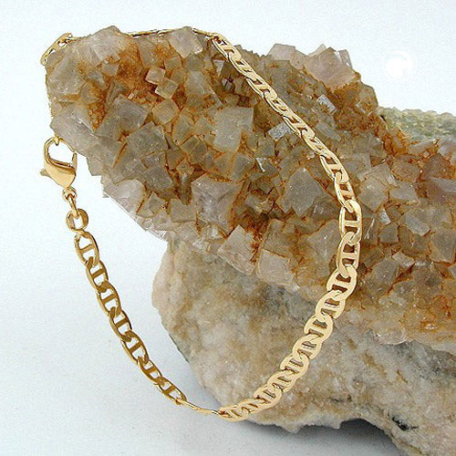 Armband 4mm Stegpanzer zweifach diamantiert vergoldet AMD