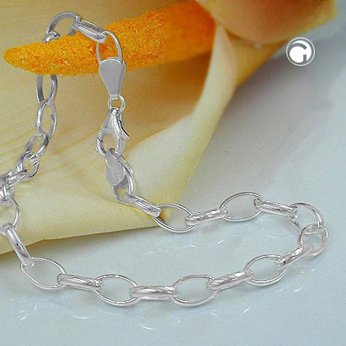 Armband 5mm Ankerkette oval Silber 925 21cm