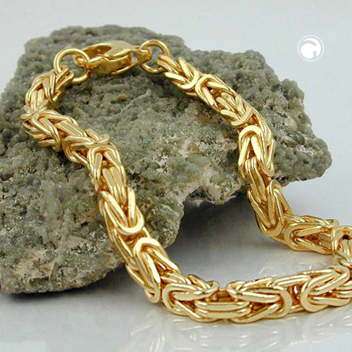 Armband 5x5mm Königskette vierkant vergoldet AMD 19cm - Image 2