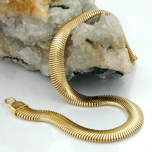 Armband 6x2mm Schlange flach glänzend vergoldet AMD 19cm - Image 2