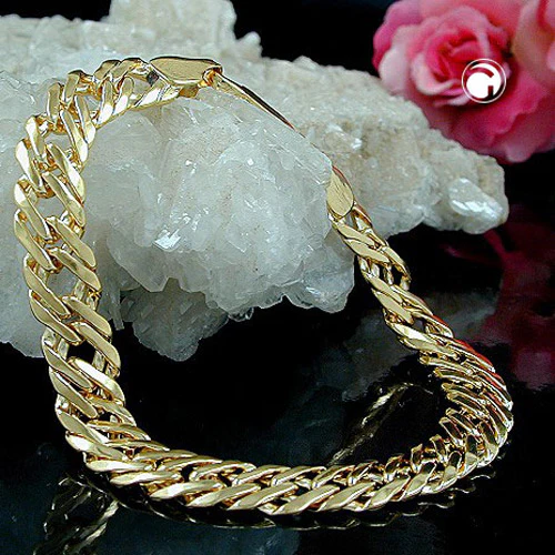 Armband 7,7mm Fantasie flach vergoldet AMD 19cm - Image 2