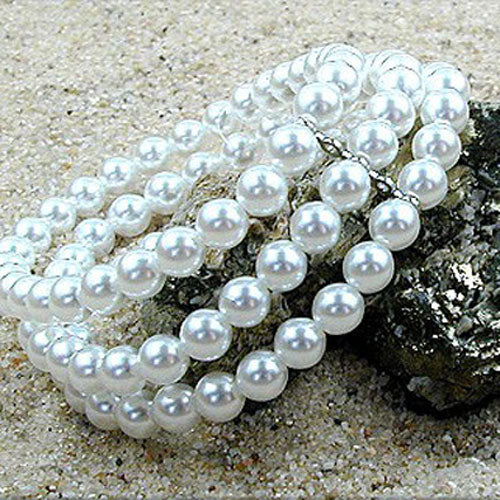 Armband, Glasperle WW, 3-reihig, Gummi