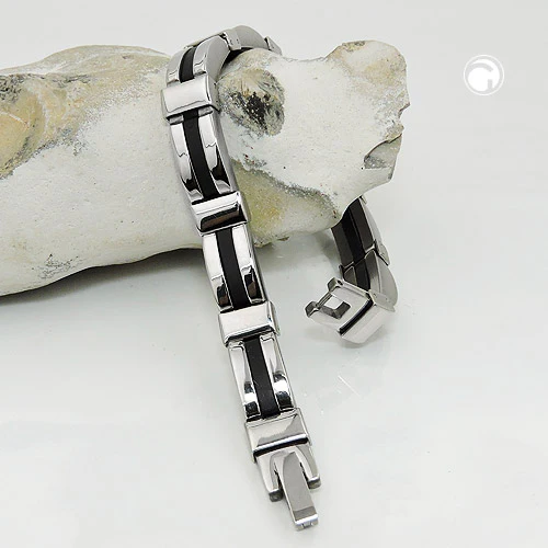 Armband, massiv, 9 Glieder, Edelstahl