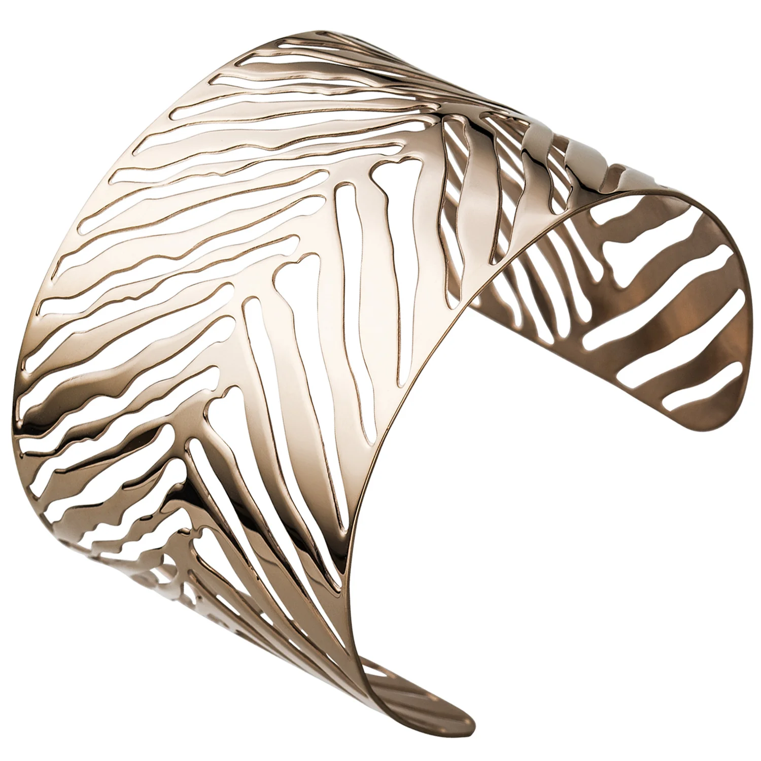 Armspange / offener Armreif Edelstahl rotgold farben beschichtet Armband breit - Image 2