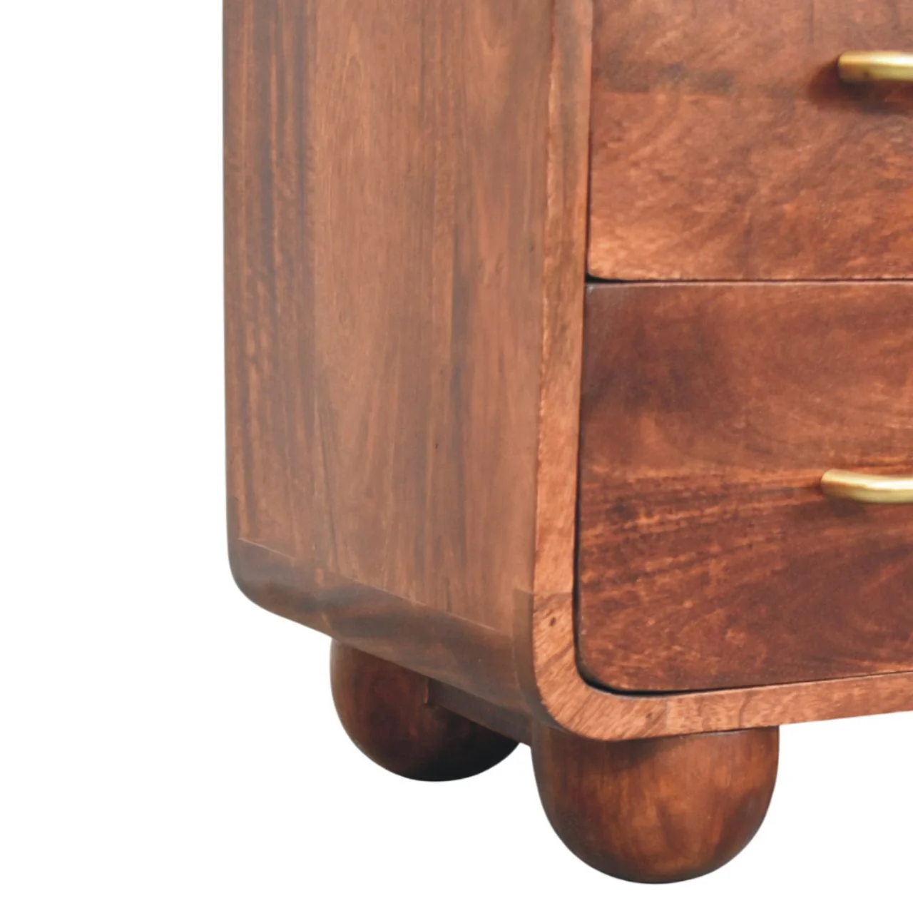 Artisan Furniture Massivholz 3-Schubladen runde Kommode, Braun - Image 8