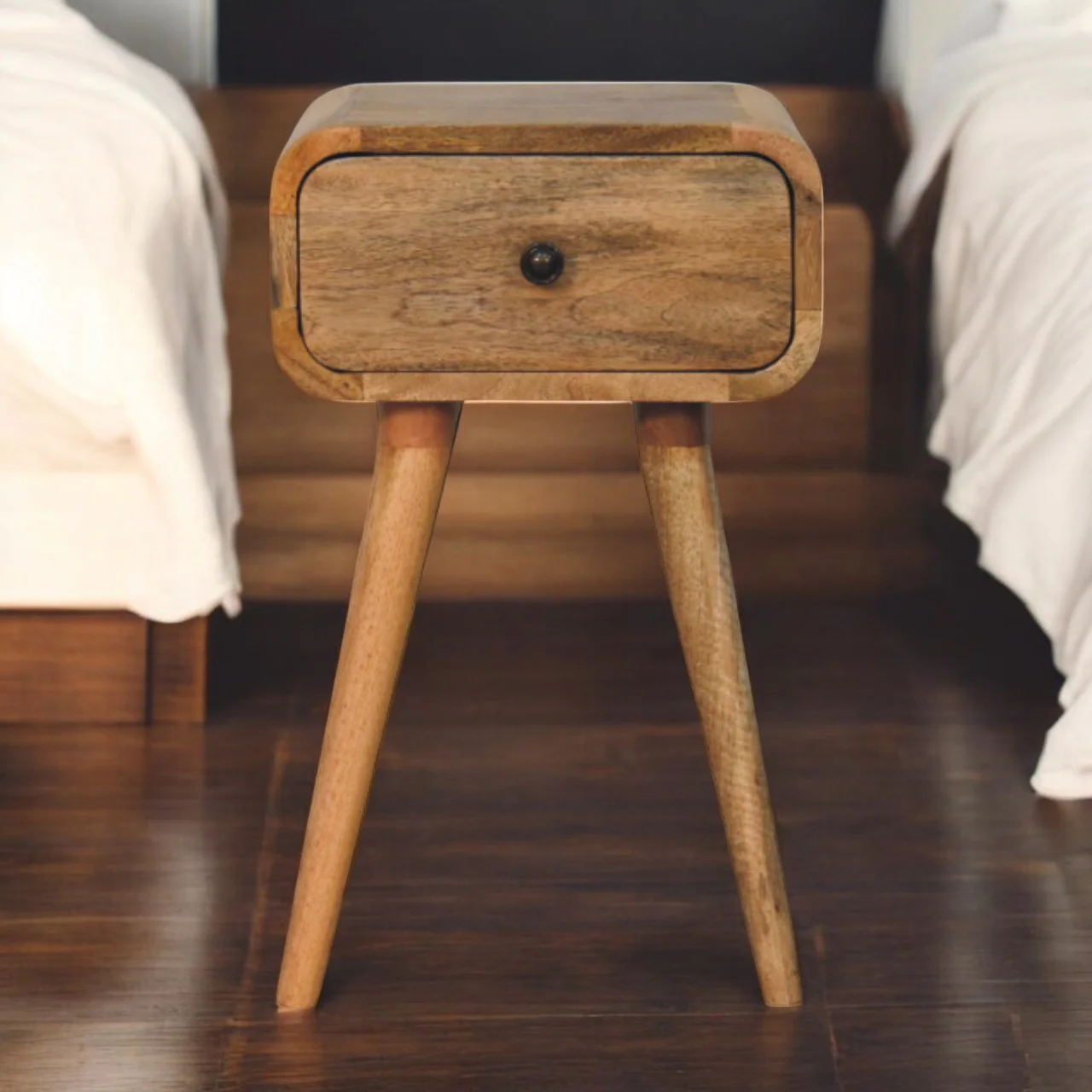 Artisan Furniture Massivholz Avora Mini eichenähnlicher Nachttisch mit 1 Schublade, Braun - Image 2