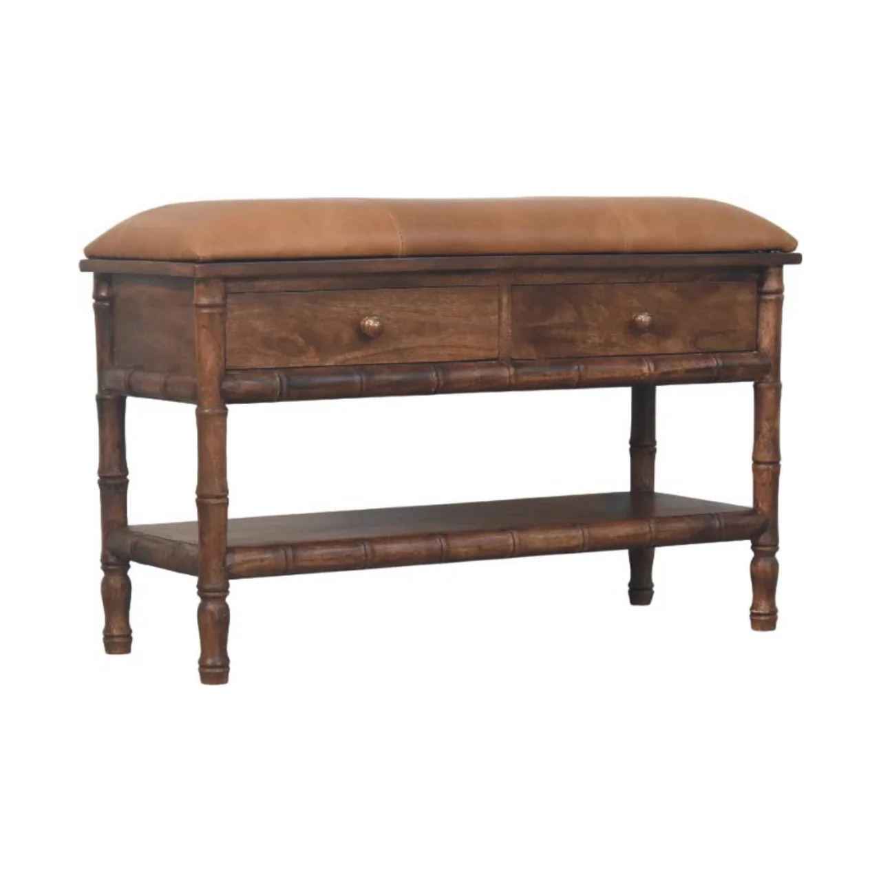 Artisan Furniture Massivholz Bambus geschnitztes Aufbewahrungsmöbel Braun - Image 2