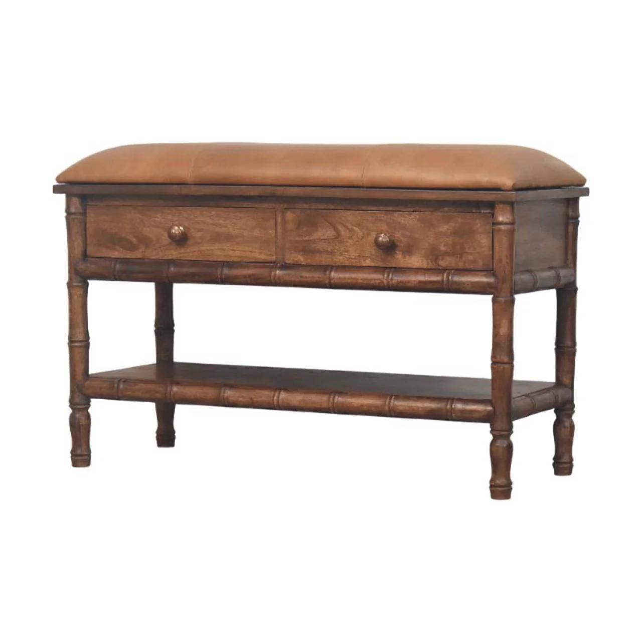 Artisan Furniture Massivholz Bambus geschnitztes Aufbewahrungsmöbel Braun - Image 3