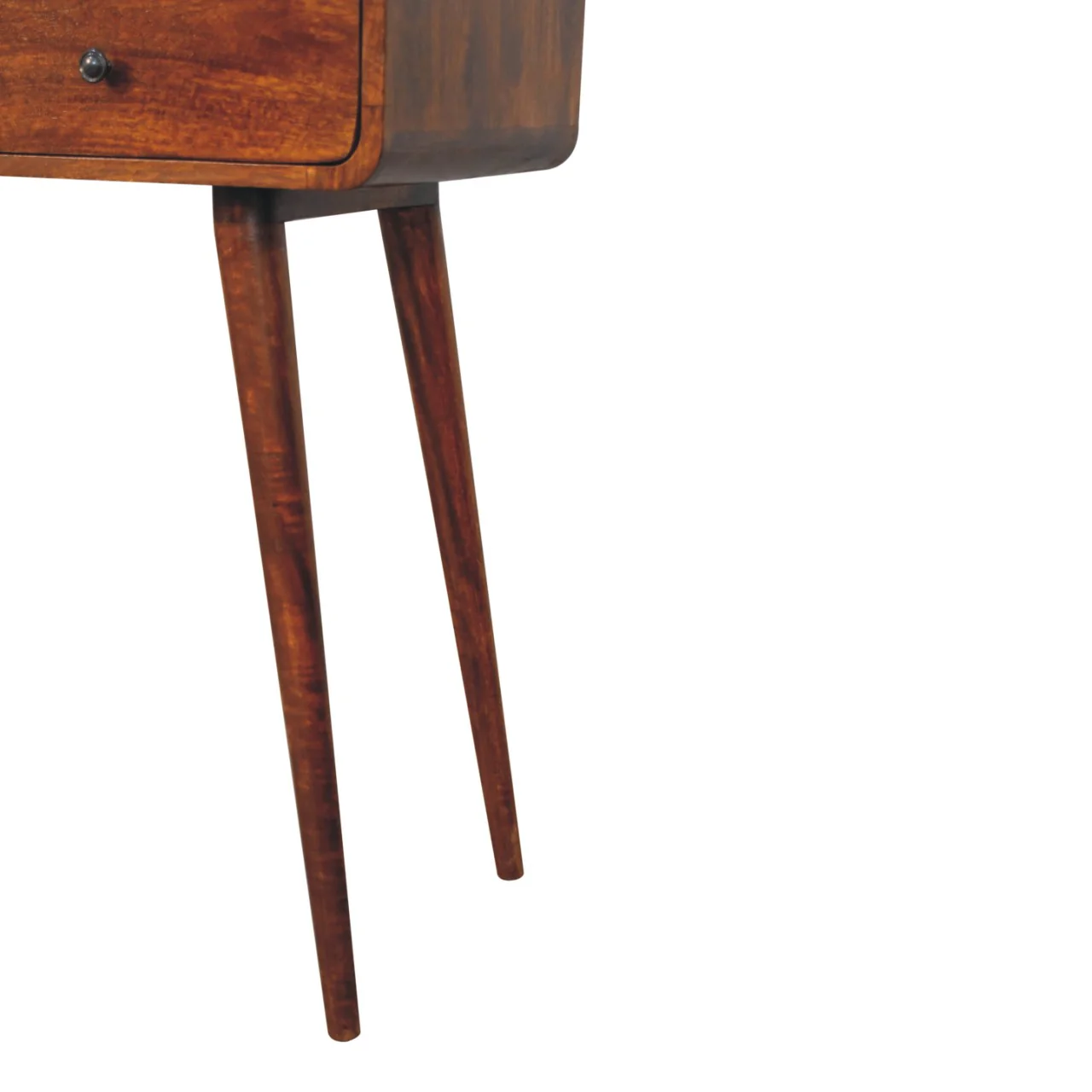 Artisan Furniture Massivholz dreifach gebogener Kastanien Konsolentisch, 3 Schubladen, 3 Regale - Image 10