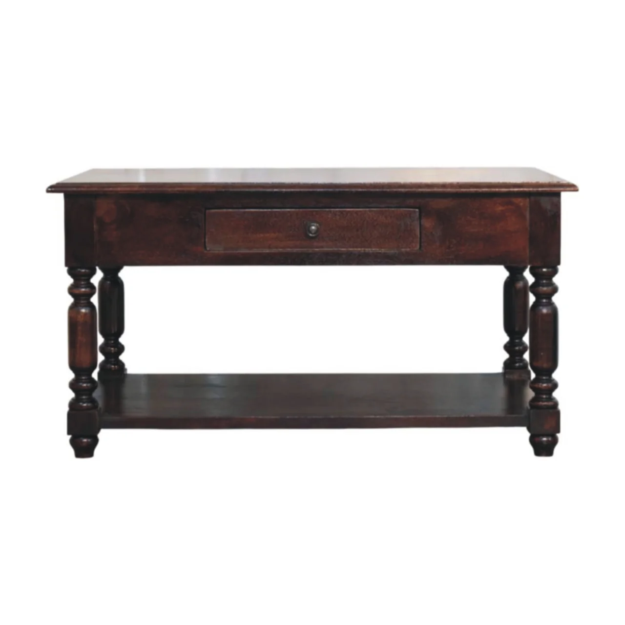 Artisan Furniture Massivholz gedrechselte Beine Kirschholz-Konsolentisch Braun