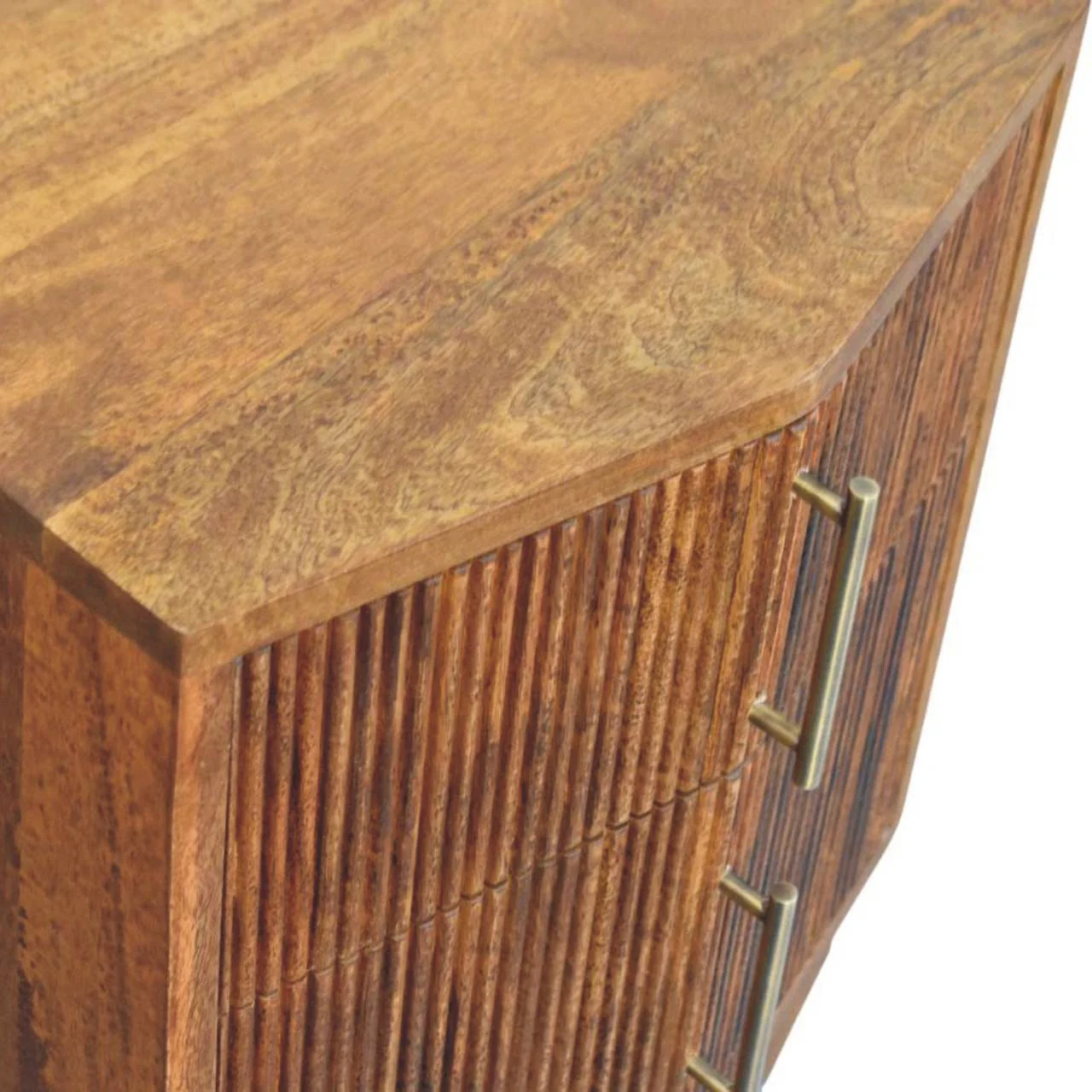 Artisan Furniture Massivholz Louvre Nachttisch, 2 Schubladen, Beige - Image 6