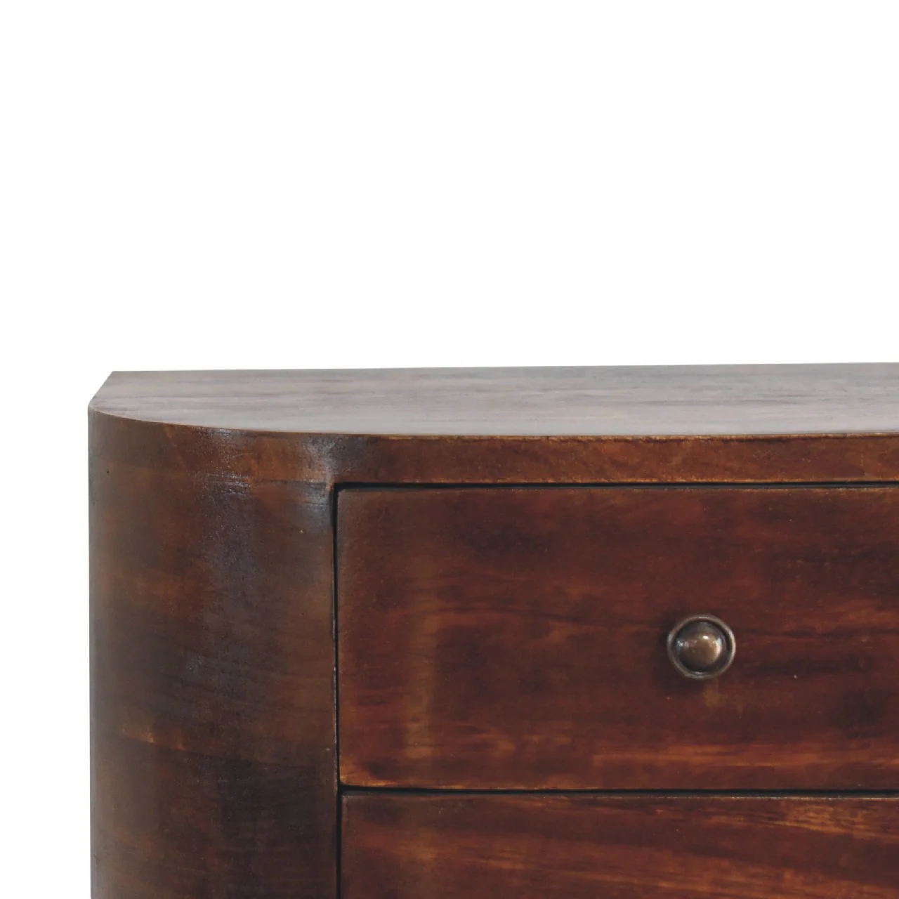Artisan Furniture Massivholz Lunar Nachttisch mit 2 schwebenden Schubladen, Braun - Image 5