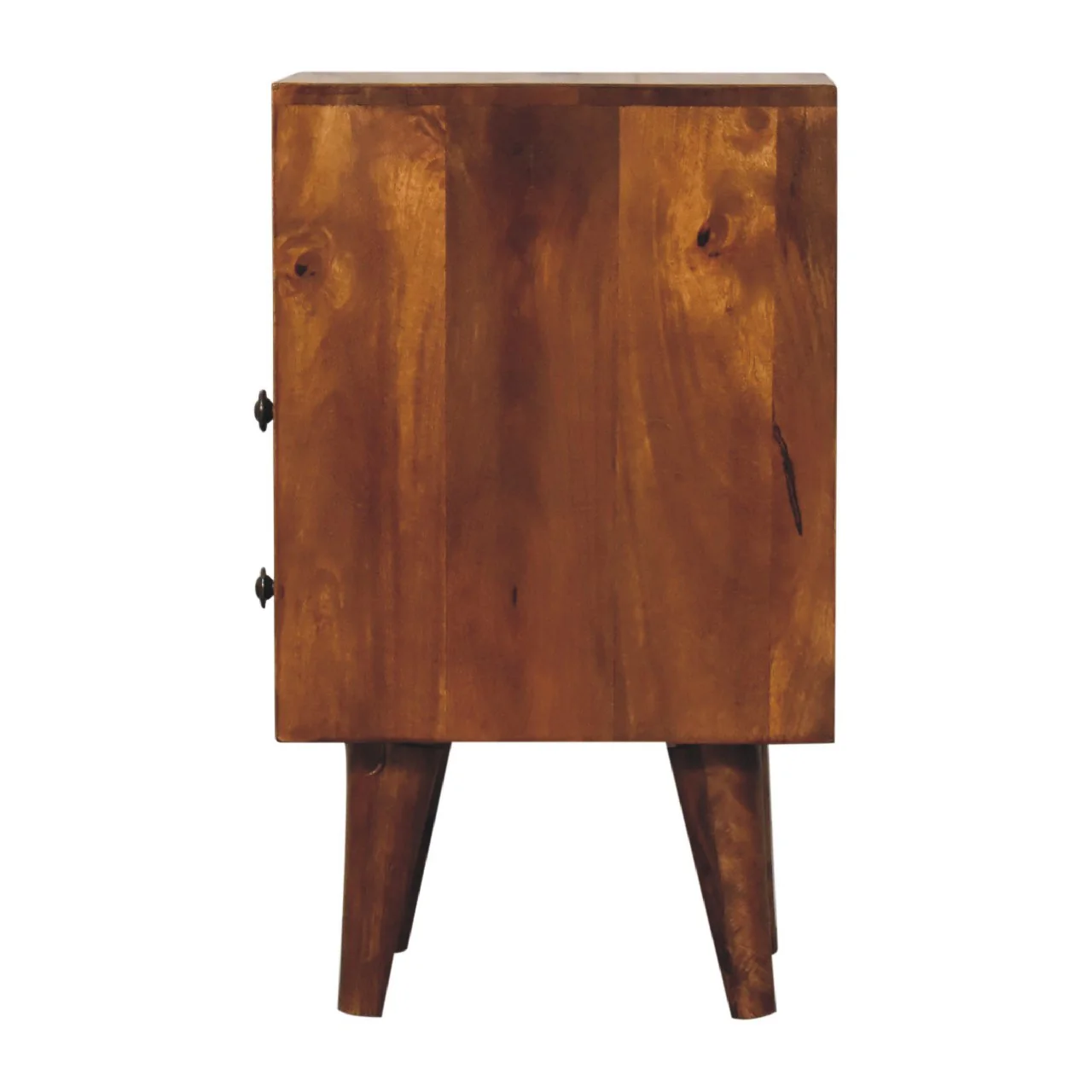 Artisan Furniture Massivholz Mini klassischer Kastanien Nachttisch, 2 Schubladen, 1 Regal, Braun - Image 11