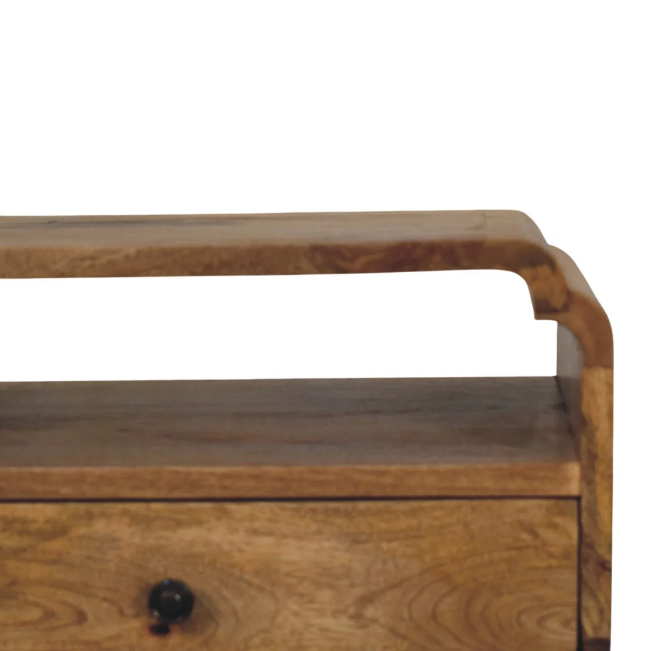 Artisan Furniture Massivholz Newton eichenähnlicher Nachttisch, 1 Schublade, 1 Regal, Beige - Image 5