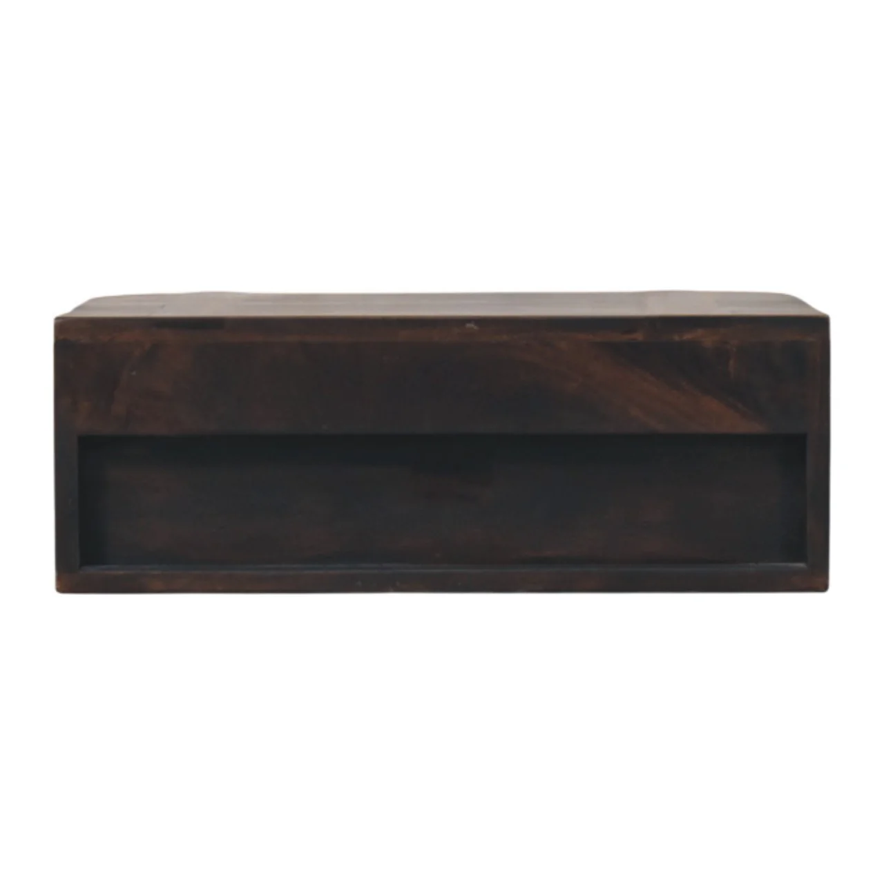 Artisan Furniture Massivholz Rattan gebogener wandmontierter Schubladenschrank, Dunkelbraun - Image 10