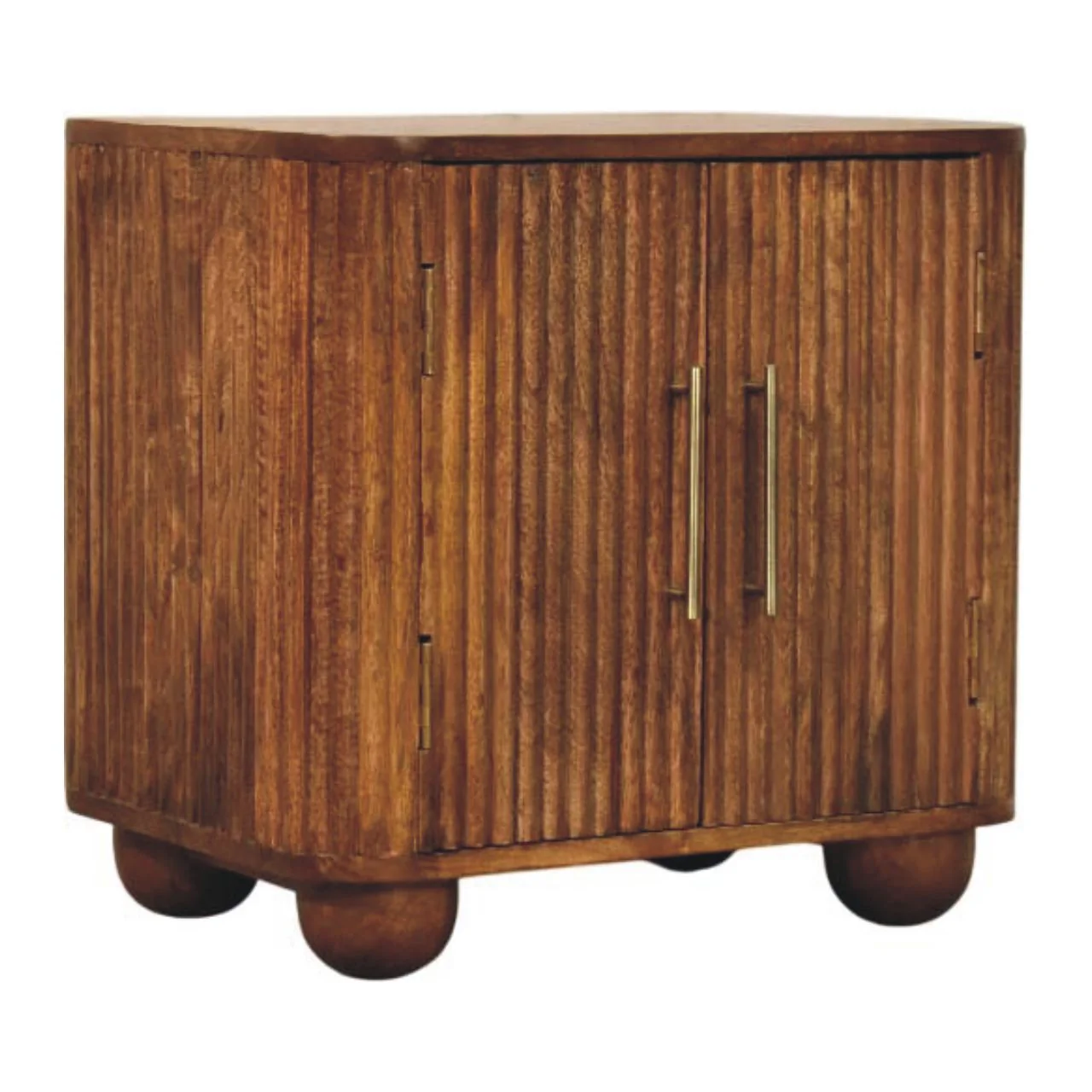 Artisan Furniture Massivholz Solis gerilltes Mini-Sideboard, 2 Türen, 2 Regale, Beige - Image 5