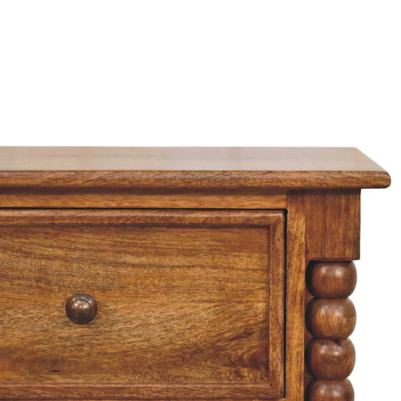 Artisan Furniture Massivholz Spindelbeine Amber Eiche Nachttisch, 2 Schubladen, Braun - Image 7