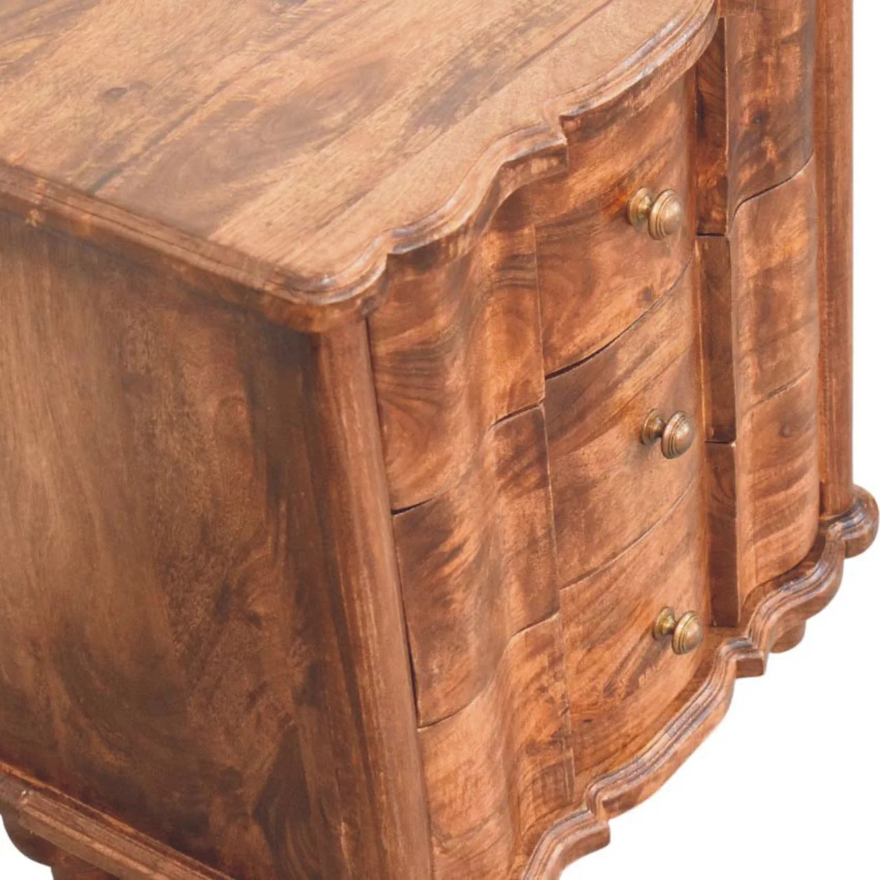 Artisan Furniture Massivholz Valencia Nachttisch, 3 Schubladen, Braun - Image 6