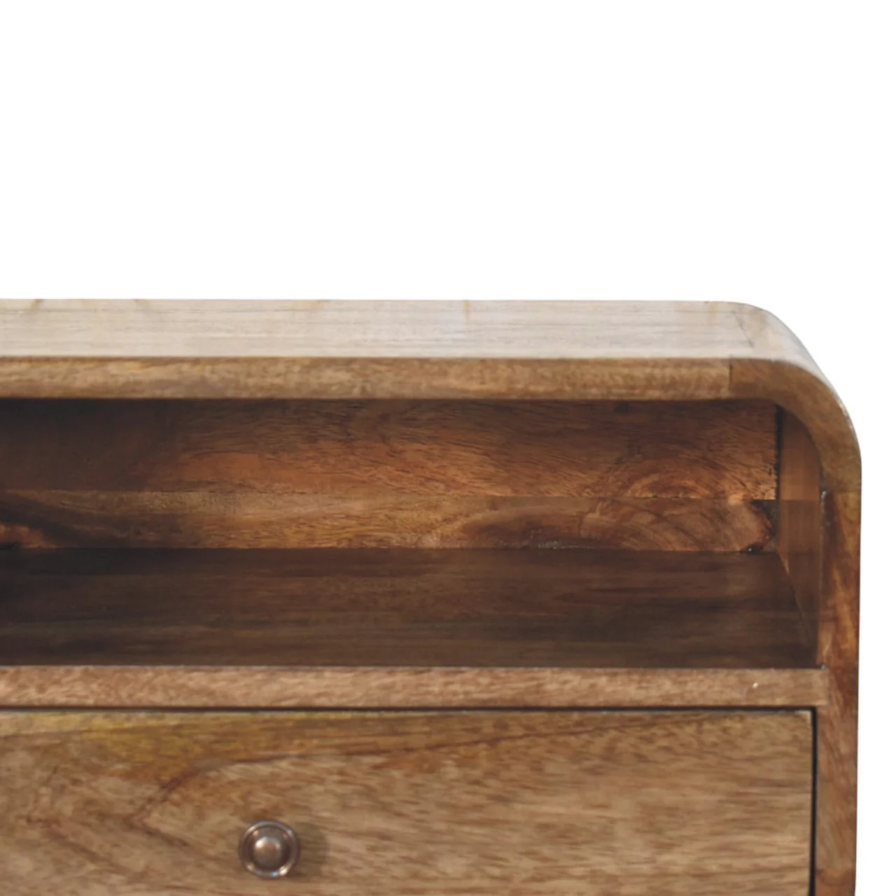 Artisan Furniture Massivholz Wandmontage Offener Schlitz Nachttisch Braun - Image 6