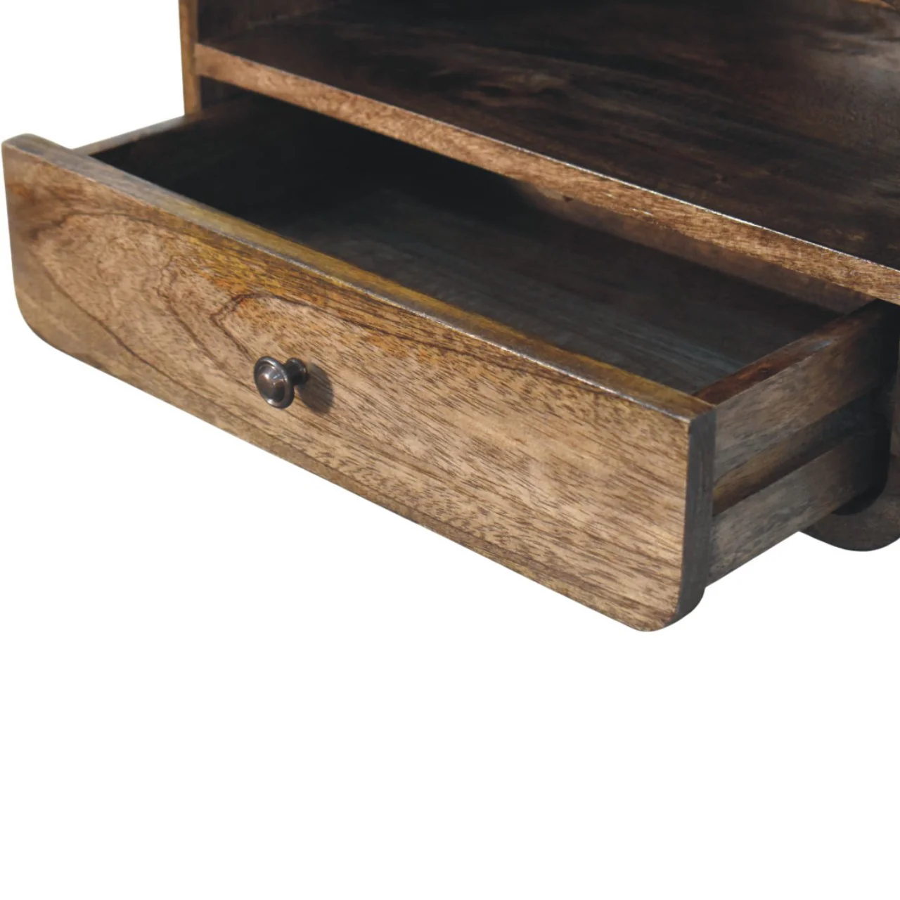Artisan Furniture Massivholz Wandmontage Offener Schlitz Nachttisch Braun - Image 8