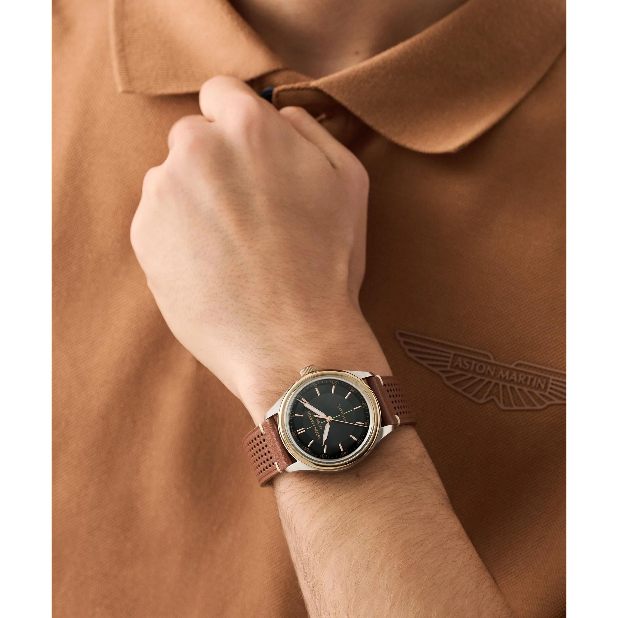 ASTON MARTIN Herren Automatik Uhr Armbanduhr AML TIMELESS MTTS1S604 Leder - Image 5