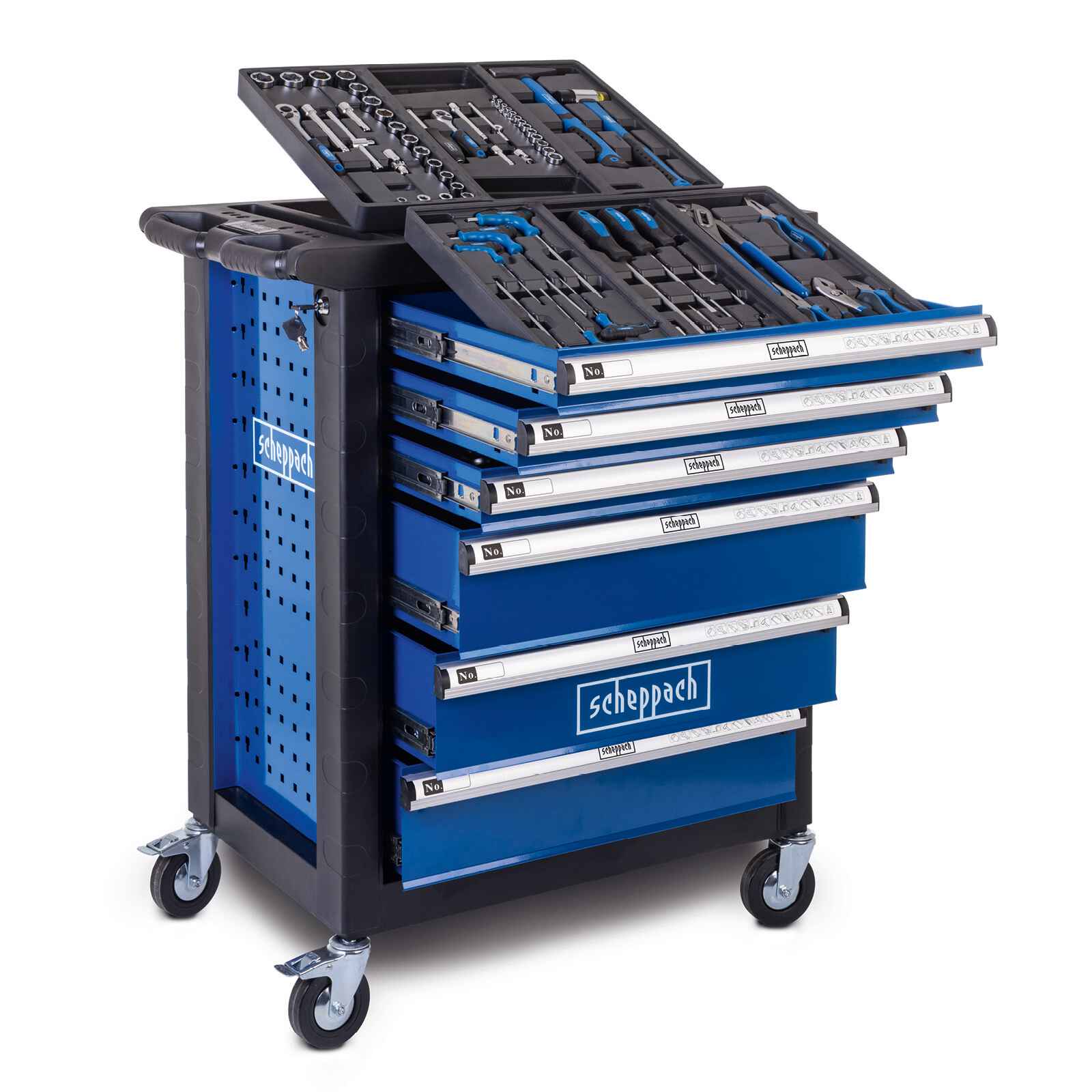 [B-WARE] Scheppach Werkstattwagen TW1150 - 70tlg. | 200kg Belastung | Chrom-Vanadium-Stahl Werkzeuge